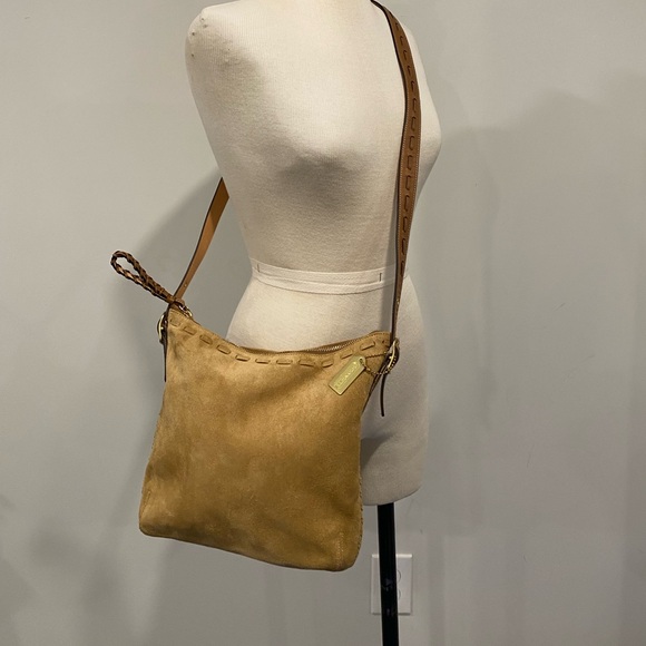 Coach Tan Suede Shoulder Bag with Pouch - Picture 5 of 14